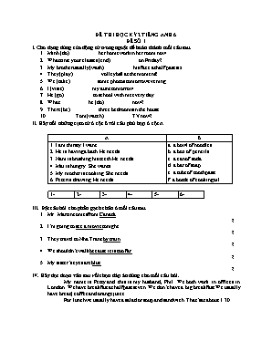 Bộ đề ôn thi môn Tiếng Anh Lớp 6 học kỳ II (Có đáp án)