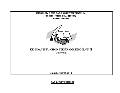 Kế hoạch tự chọn môn Tiếng Anh Lớp 8 năm học 