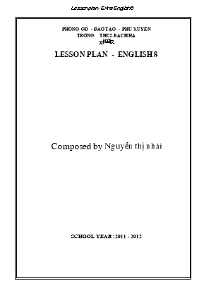 Tài liệu tự chọn môn Anh Văn Lớp 8 năm học 2011-2012 - Nguyễn Thị Nhài