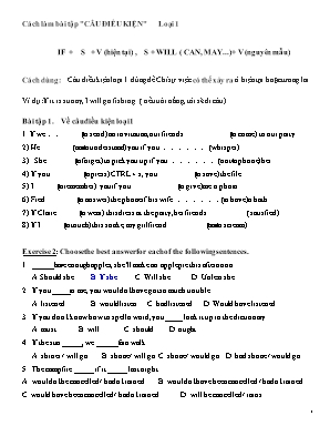 Bài tập câu điều kiện loại 1 Unit 6 môn Tiếng Anh Lớp 9 (Có đáp án)
