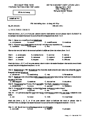 Đề thi khảo sát chất lượng môn Tiếng Anh Lớp 11 - Năm học 2014-2015 - Mã đề 743 - Trường THPT Nguyễn Viết Xuân