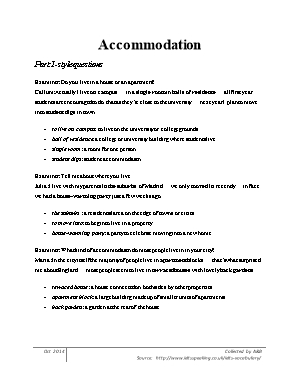 IELTS Vocabs - Accommodation