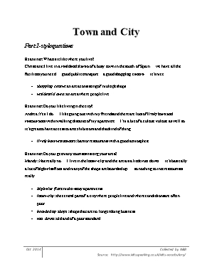 IELTS Vocabs - Town and City
