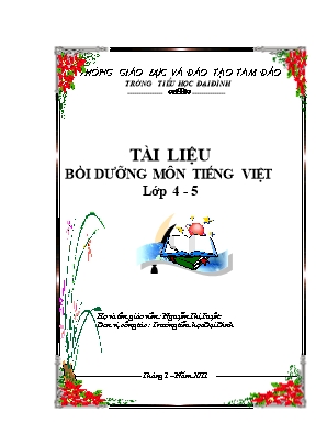 Tài liệu bồi môn Tiếng Việt Lớp 4-5 - Nguyễn Thị Tuyết - Trường tiểu học Đại Đình