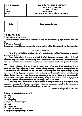 Bài kiểm tra định kì học kỳ I môn Tiếng Việt 