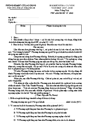 Bài kiểm tra cả năm môn Tiếng Việt Lớp 5 - N