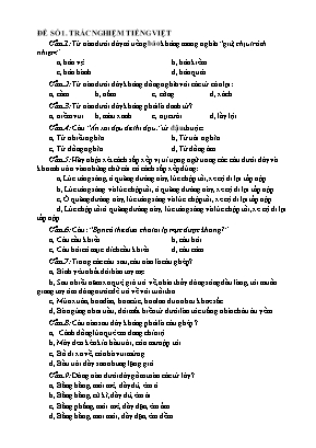Bộ đề 15 câu trắc nghiệm môn Tiếng Việt Lớp 5