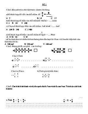 Bộ đề ôn thi môn Toán Lớp 4