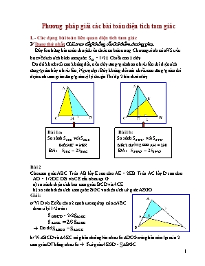 Các đề luyện thi môn Toán lớp 5: Phương pháp giải các bài toán diện tích tam giác