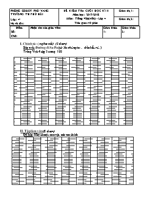 Đề kiểm tra cuối học kì II môn Tiếng Việt Lớp 4 - Năm học 2017-2018 - Trường Tiểu học Phú Hải