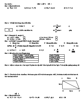 Đề kiểm tra học kỳ II môn Toán Lớp 5
