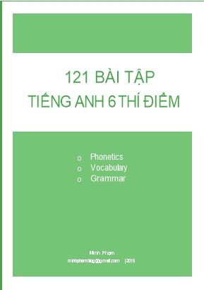121 bài tập tiếng Anh 6 thí điểm - Minh Phạm