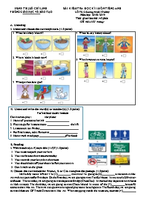 Bài kiểm tra học kì I môn Tiếng Anh Lớp 6 (chương trình 10 năm) - Năm học 2018- 2019