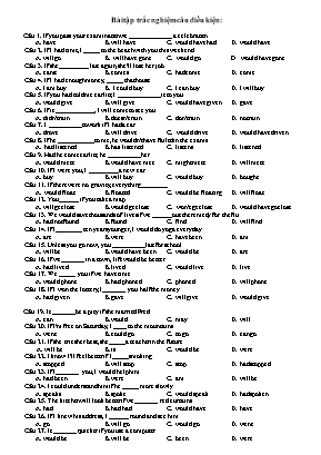 Bài tập trắc nghiệm câu điều kiện môn Tiếng Anh