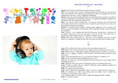 Bài thực hành nghe Tiếng Anh nâng cao - Bài 09 - Thẩm Tâm Vy - Năm 2018 (Có âm thanh)