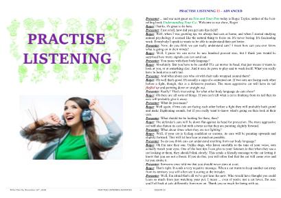 Bài thực hành nghe Tiếng Anh nâng cao - Bài 13 - Thẩm Tâm Vy - Năm 2018 (Có âm thanh)