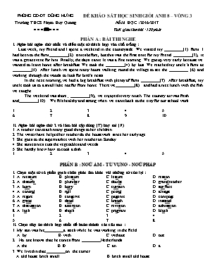 Đề khảo sát học sinh giỏi Anh 8 - Vòng 3 - Nă