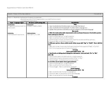 Suggested Lesson Plan for i-Learn Smart World - Theme 10: The Natural World