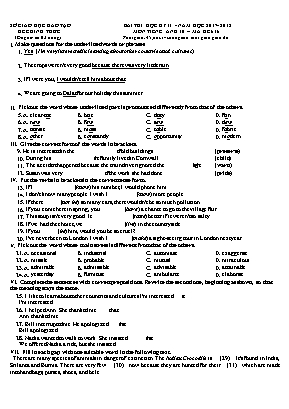 Bài thi học kỳ II môn Tiếng Anh 10 - Năm học 2017-2018 - Mã đề 616