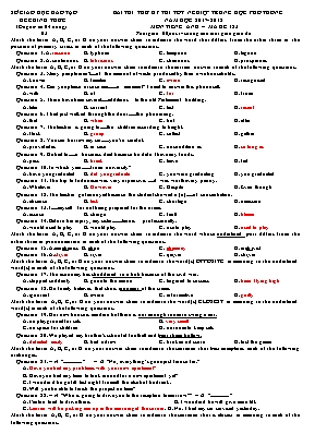 Bài thi thử kỳ thi tốt nghiệp Trung học Phổ thông môn Tiếng Anh - Năm học 2017-2018 - Đề số 03