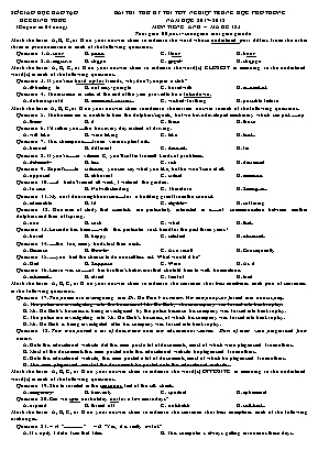 Bài thi thử kỳ thi tốt nghiệp Trung học Phổ t