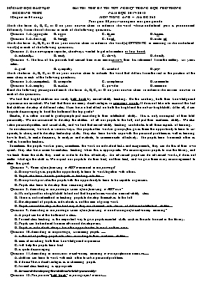 Bài thi thử kỳ thi tốt nghiệp Trung học Phổ thông môn Tiếng Anh - Năm học 2017-2018 - Đề số 1