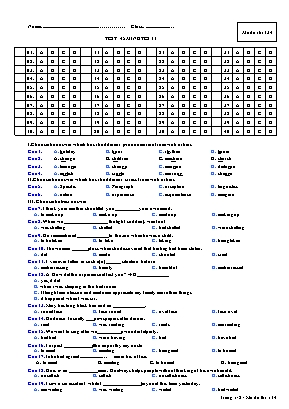 Đề kiểm tra 45 phút môn Tiếng Anh Lớp 11 - Mã đề thi 134