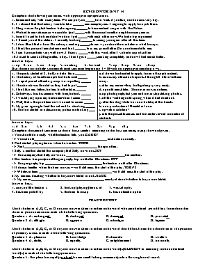 Đề ôn thi tốt nghiệp THPT môn Tiếng Anh - Unit 14