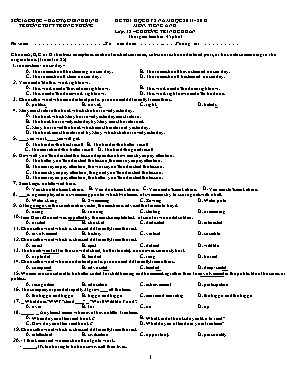 Đề thi học kỳ 2 môn Tiếng Anh Lớp 12 - Năm học 2011-2012