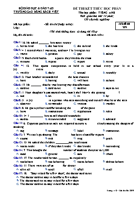 Đề thi kết thúc học phần Tiếng Anh - Mã đề thi 209