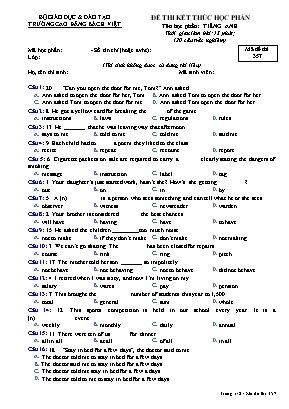 Đề thi kết thúc học phần Tiếng Anh - Mã đề thi 357