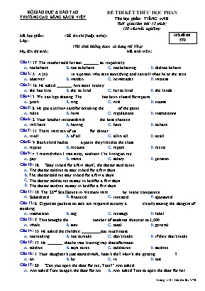 Đề thi kết thúc học phần Tiếng Anh - Mã đề thi 570