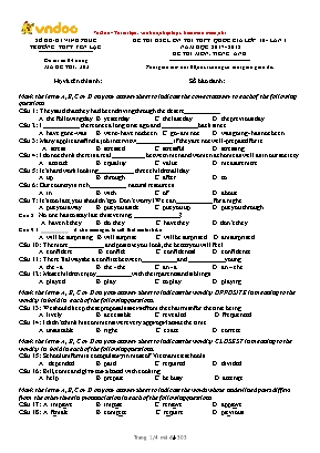Đề thi khảo sát chất lượng ôn thi THPT Quốc gia lần 1 môn Tiếng Anh Lớp 10 - Năm học 2017-2018 - Mã đề thi 303