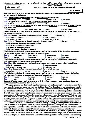 Đề thi khảo sát kiến thức THPT lần 2 môn Tiếng Anh - Năm học 2017-2018 - Mã đề thi: 107