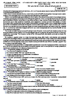 Đề thi khảo sát kiến thức THPT lần 2 môn Tiếng Anh - Năm học 2017-2018 - Mã đề thi: 109