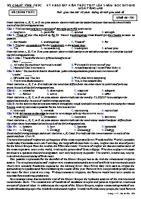 Đề thi khảo sát kiến thức THPT lần 2 môn Tiếng Anh - Năm học 2017-2018 - Mã đề thi: 106