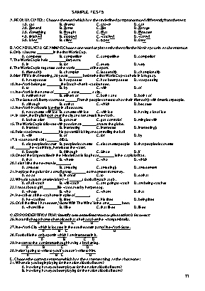 Đề thi thử họn học sinh giỏi môn Tiếng Anh Lớp 10 - Mẫu đề 05