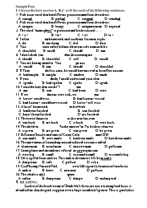 Đề thi thử môn Tiếng Anh Lớp 10