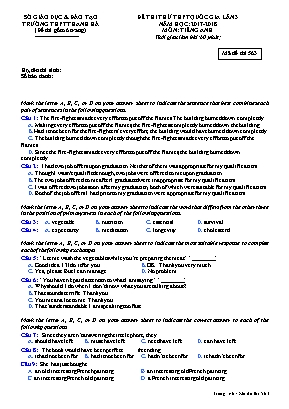 Đề thi thử THPT Quốc gia lần 3 môn Tiếng Anh - Năm học 2017-2018 - Mã đề thi 563