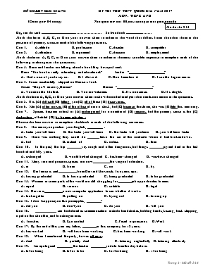 Đề thi thử THPT Quốc gia năm 2017 môn Tiếng Anh - Mã đề thi 214