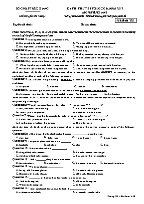 Đề thi thử THPT Quốc gia năm 2017 môn Tiếng A