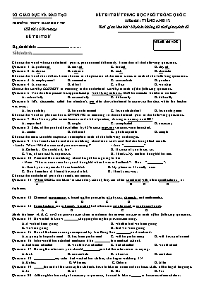 Đề thi thử Trung học Phổ thông Quốc gia môn T