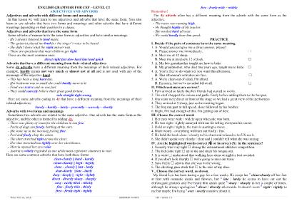 English grammar for CEF-Level C1: Adjectives 