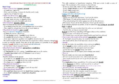 Grammar for advanced students 04: Conditional