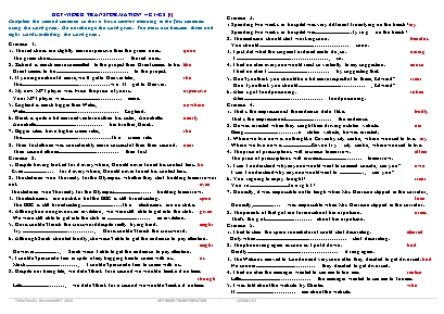 Key-Word transformation - Destination C1-C2 (