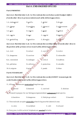 New curriculum textbased tests - Unit 6: Enda