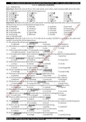 New curriculum textbook-Based practice test -