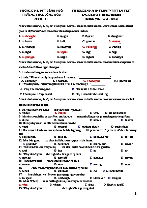 The second mid-term written test English 9 - 