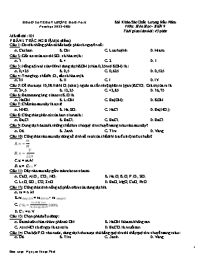 Bộ đề khảo sát chất lượng đầu năm môn Hóa học Lớp 9 - Năm học 2022-2023 - Nguyễn Thuận Phát (Có đáp án và thang điểm)