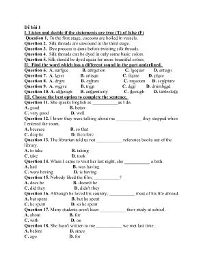 Bộ đề kiểm tra 1 tiết môn Tiếng Anh Lớp 11 (Sách thí điểm)